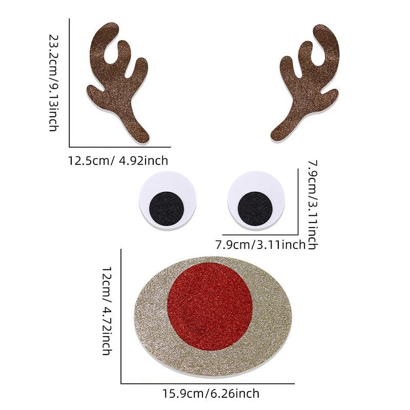 Christmas Door Stickers Decor Large Snowman Reindeer Santa Stickers for Refrigerator Wall Window Christmas Door Decorations