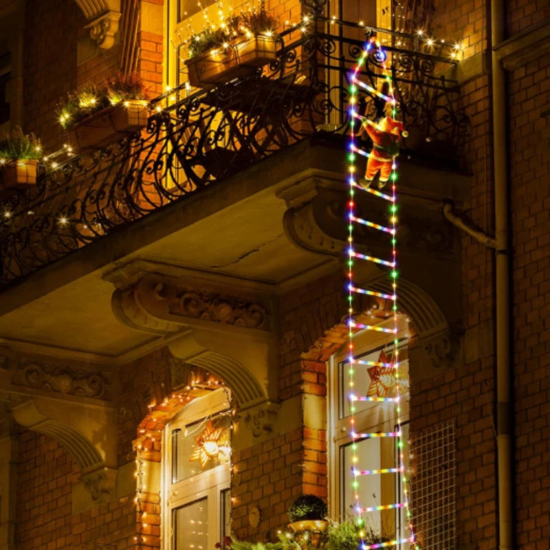 Christmas LED Santa Claus Climbing Ladder Light USB Plug 8 Flashing Modes Home Navidad Party Decoration Xmas Tree Wall Window