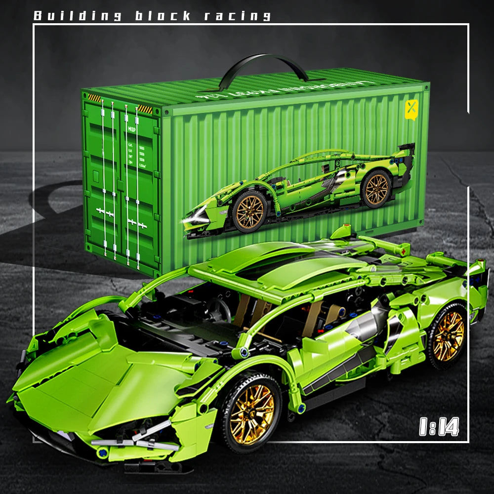 New 1280Pcs Technical Building Blocks Racing Car Model Remote Control Electric RC Car Version Optional Construction Toys For Boy