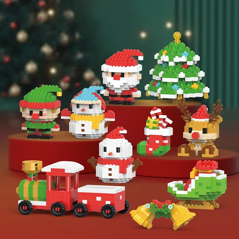 Santa Claus Building Blocks Christmas Bricks Gift Kids Toy Home Decoration Micro Particle Bricks Diy Assembly Games Xmas Gift