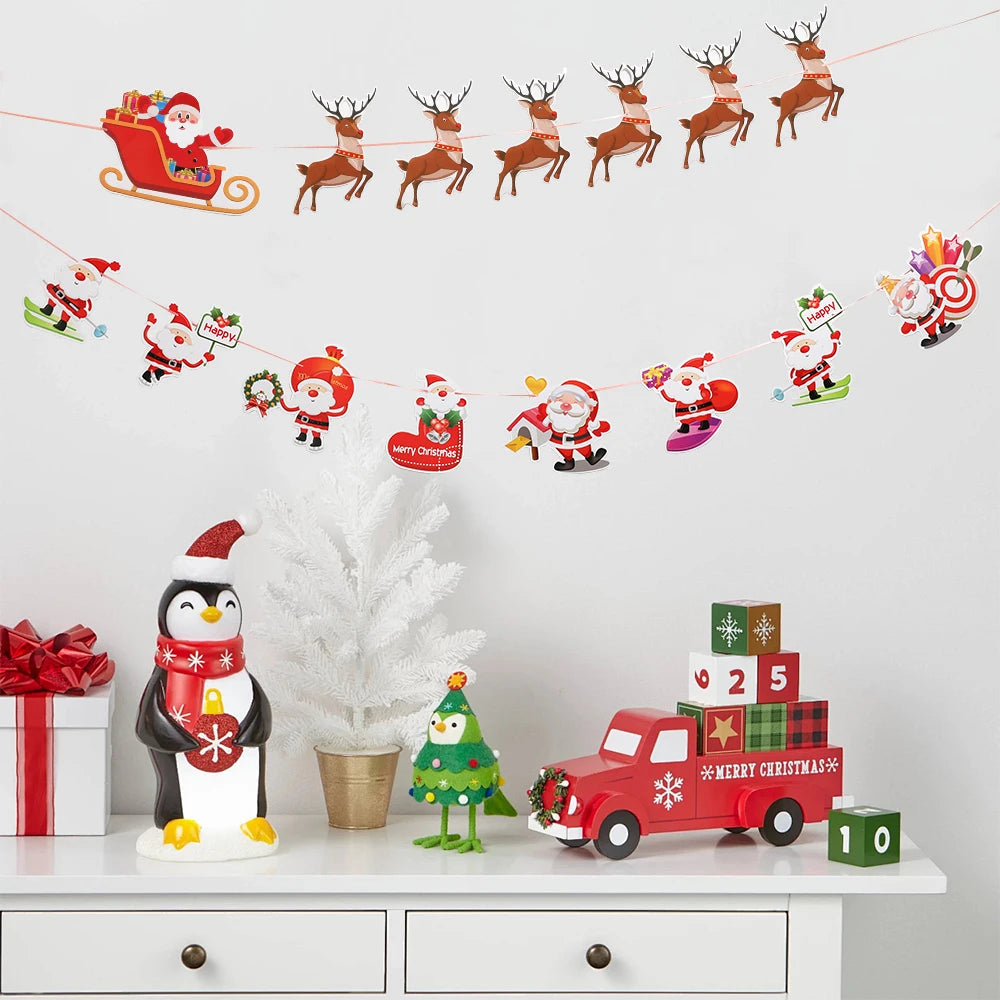 2M Christmas Decoration Santa Claus Flag Raising Xmas Tree Pendant for Home Decor 2026 New Year Party Gift Navidad Accessories