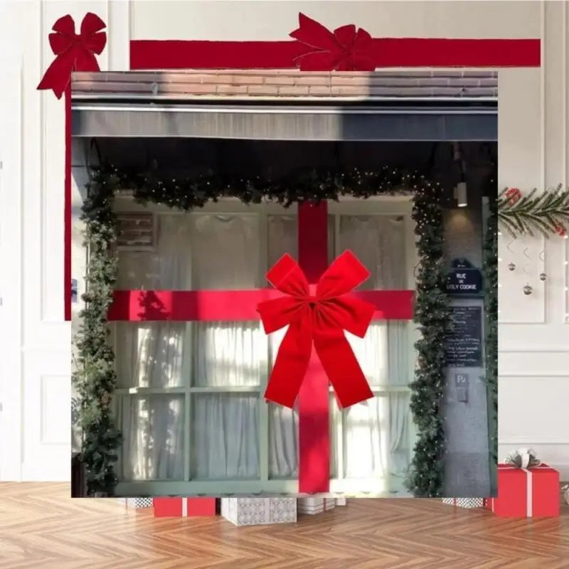 40X30Cm Xmas Big Red Bow Hanging Door Bow Ribbon Wedding Christmas Holiday Front Door Party Home Decorations New Year Diy Supply