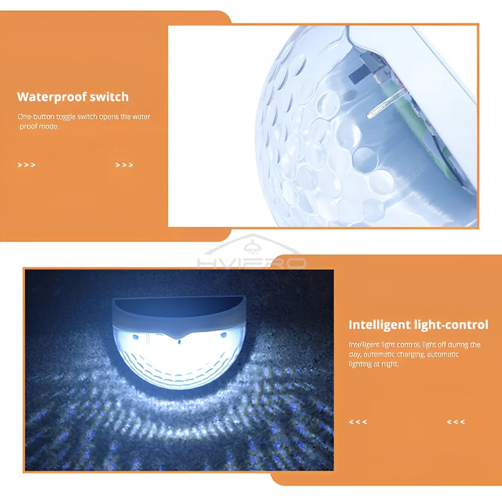 LED Solar Fence Lamp Outdoor Waterproof Wall Lights Corrugated Lights for Fence Terrace Garden Path Decorative Light Warm White