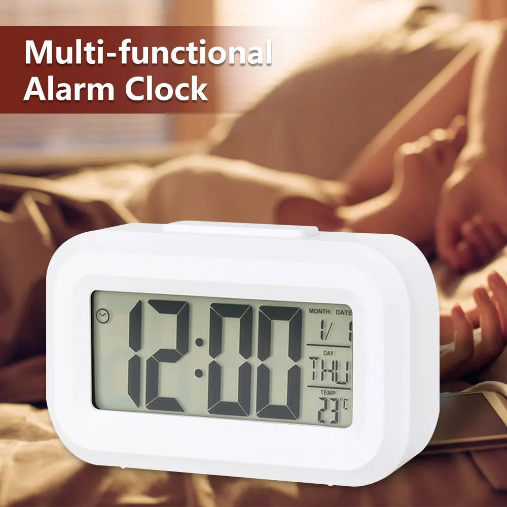 LED Digital Alarm Clock Electronic Digital Alarm Screen Desktop Clock For Home Office Backlight Snooze Data Calendar Desk Clocks
