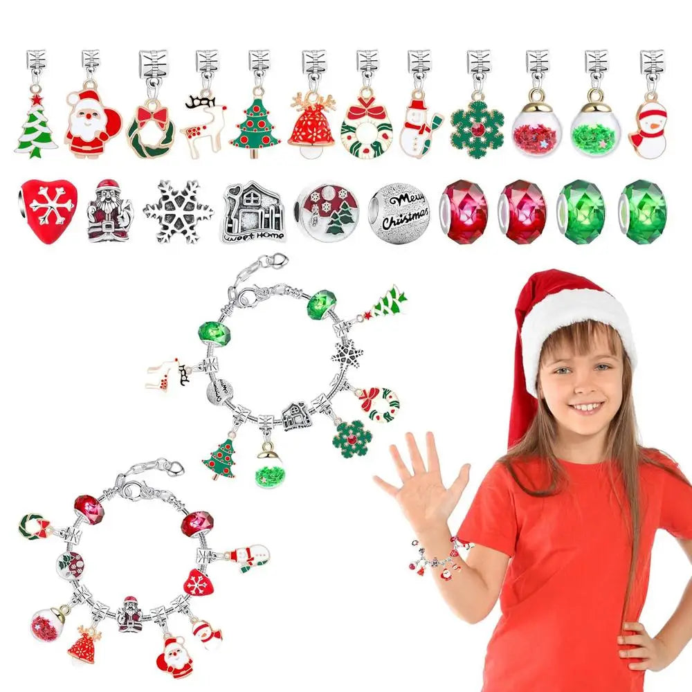 Bracelet Advent Calendar 2023 Christmas Calendar For Jewelry Making DIY Charm Bracelet Gifts For Birthday And Children's Day
