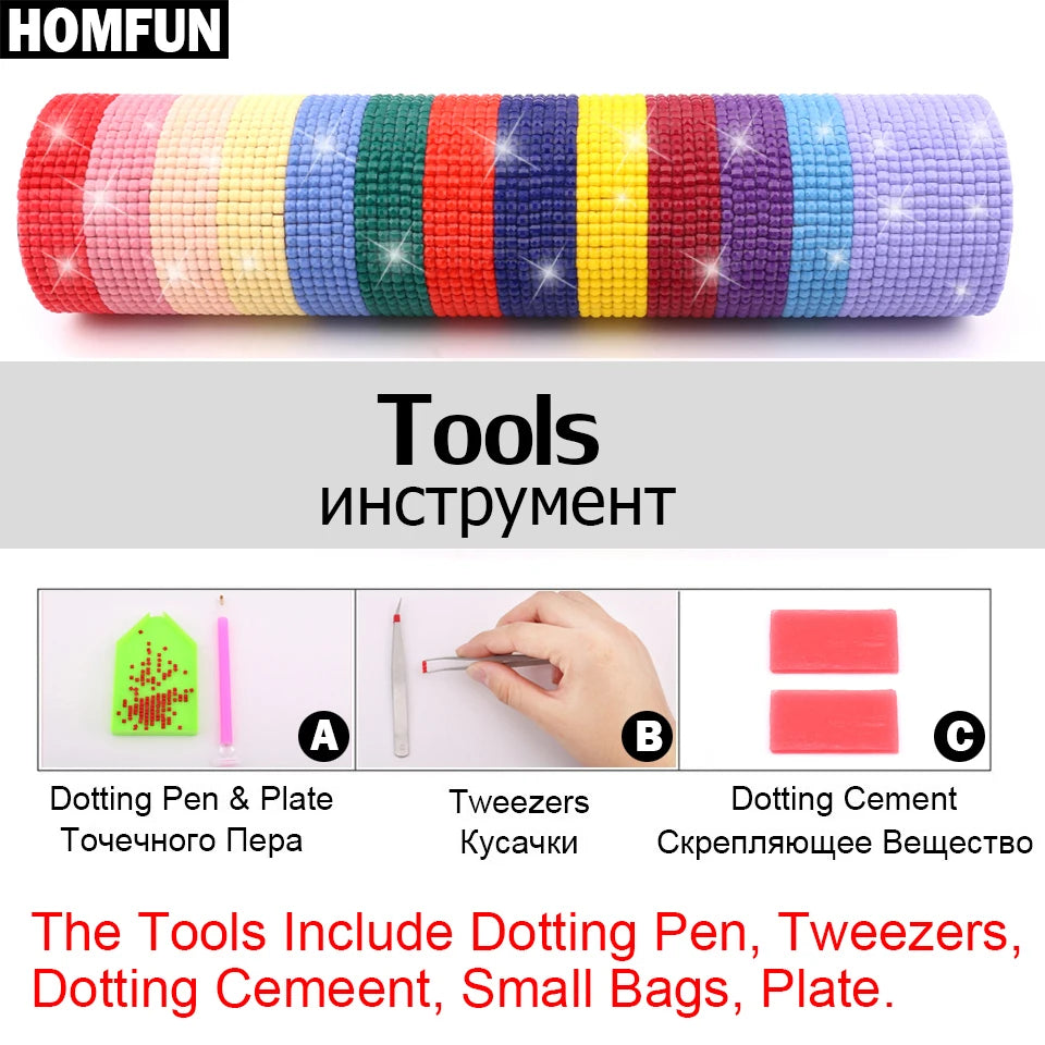 HOMFUN Full Diamond "House Christmas Scenery" DIY 5D Diamond Painting Cross Stitch Home Decor Picture Of Rhinestone Handmade