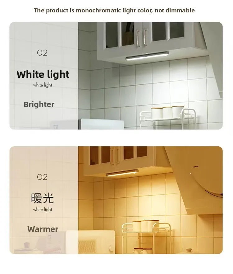 LED Motion Sensing Light Wireless USB Rechargeable Motion Detection Suitable for Kitchen Wardrobe Corridor and Staircase Lights
