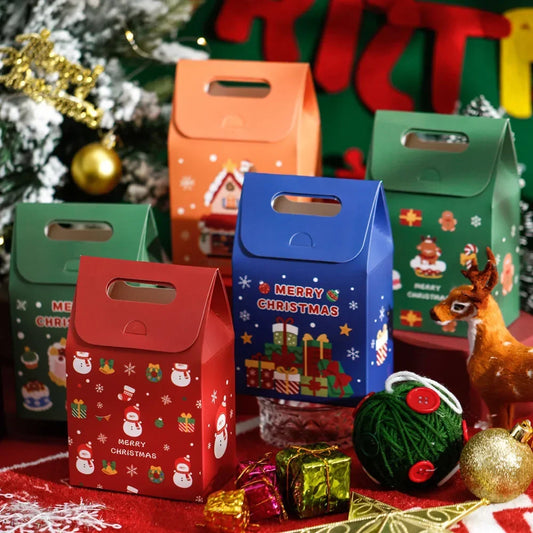 Christmas Gift Bags Small Gifts Cookies Colourful Boxes Christmas Eve Handheld Candy Boxes Father Christmas Christmas Gifts