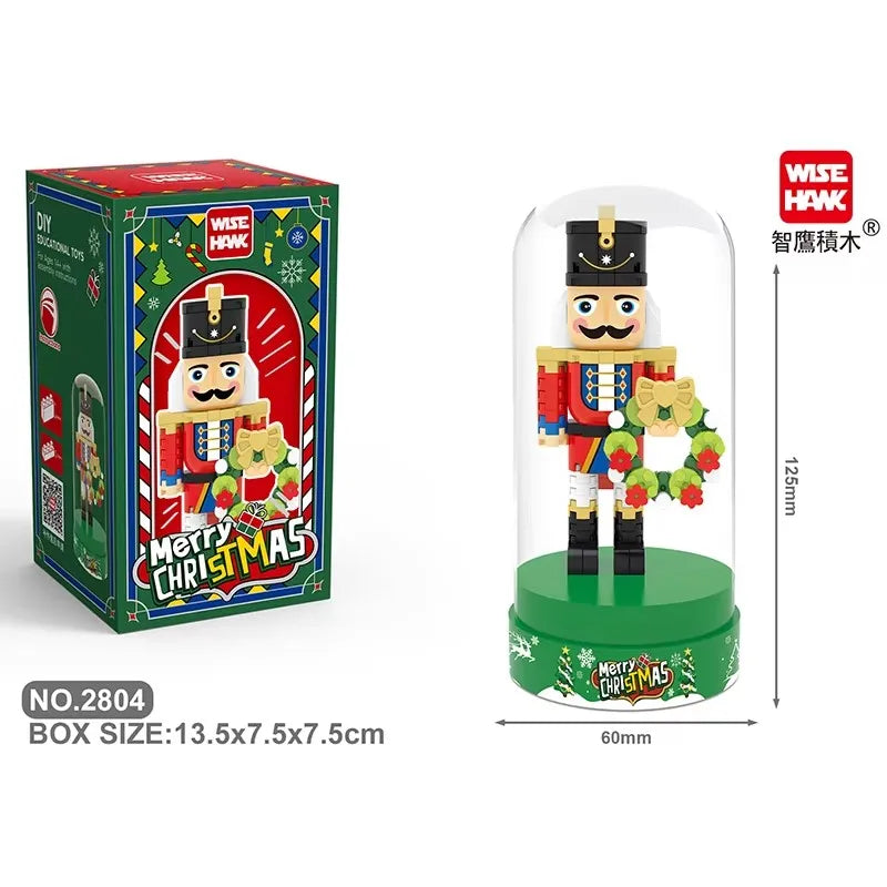 Retro Soldier Shaped Creative Miniature Building Block Model Christmas Home Ornament DIY Educational Kids Toys Holiday Gifts