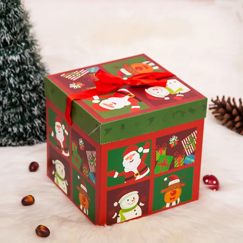 Christmas Gift Boxes Packing Gift Merry Christmas Decorative Carton For Xmas Home Party Decor Navidad New Year Candy Box Case