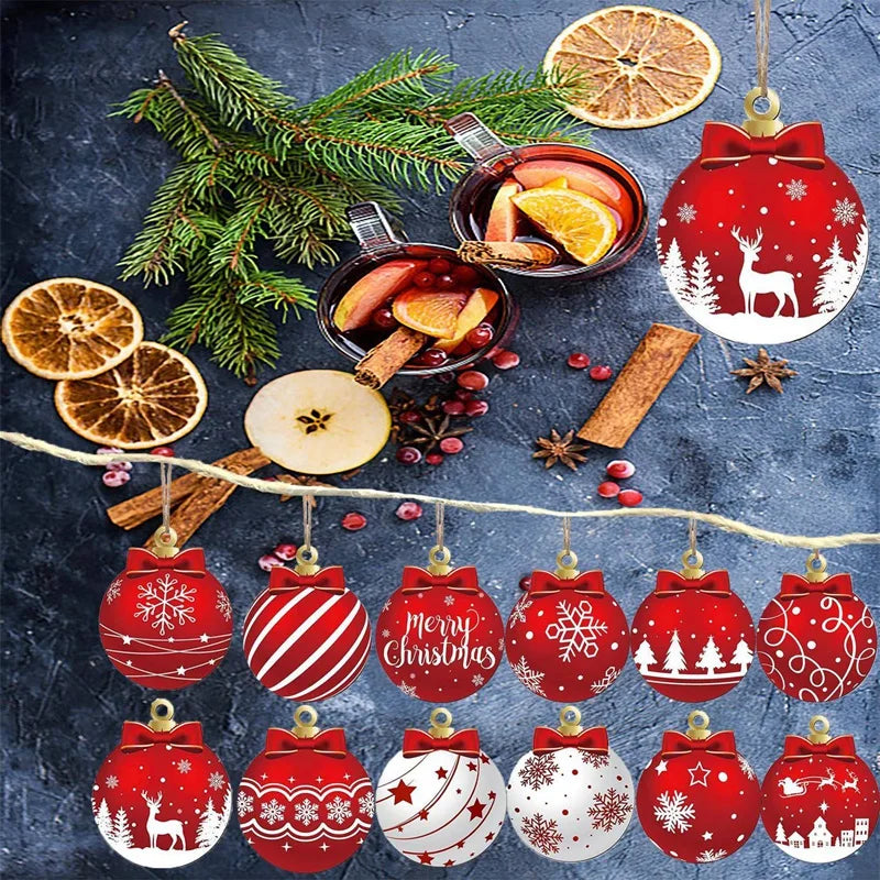 6/12/24/36PCS Christmas Balls Ornament Xmas Tree Hanging Bauble Pendant 2025 Christmas Decoration Home Party Photo Porps Navidad