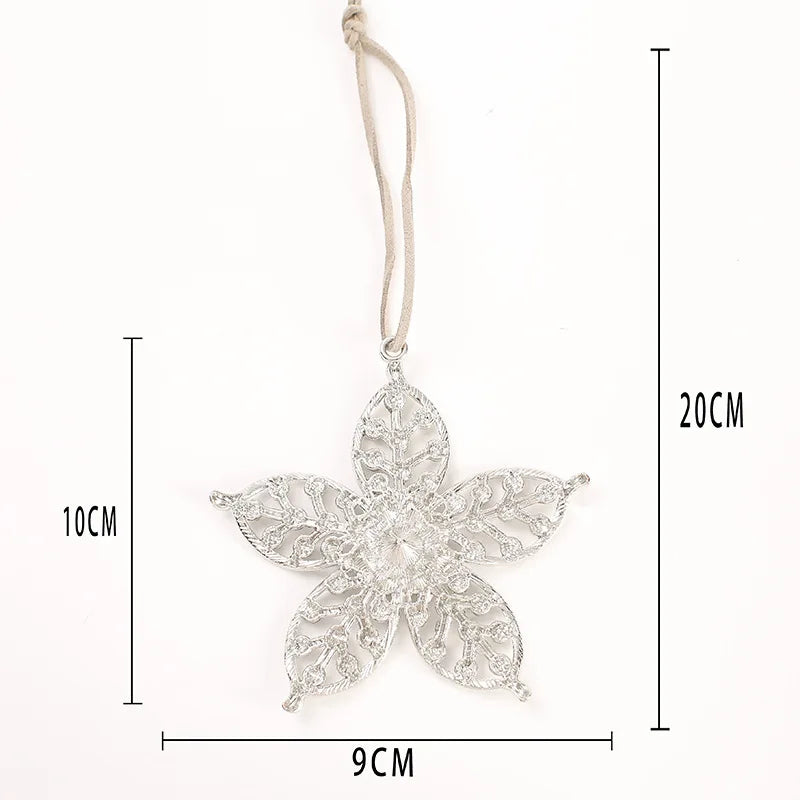 Christmas Crystal Clear Acrylic Snowflake Walking Stick Xmas Tree Pendant Ornaments Christmas Decoration For Home Navidad Noel