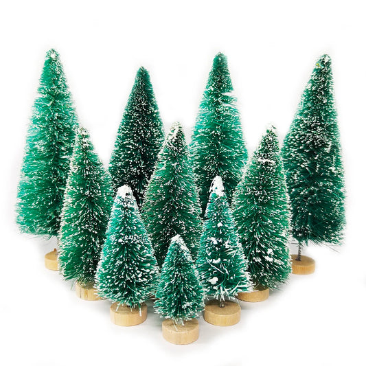 5/8pcs Mini Christmas Trees Small Artificial Christmas Tree Ornament Cedar Pine Sisal Tabletop Merry Christmas Party Decoration