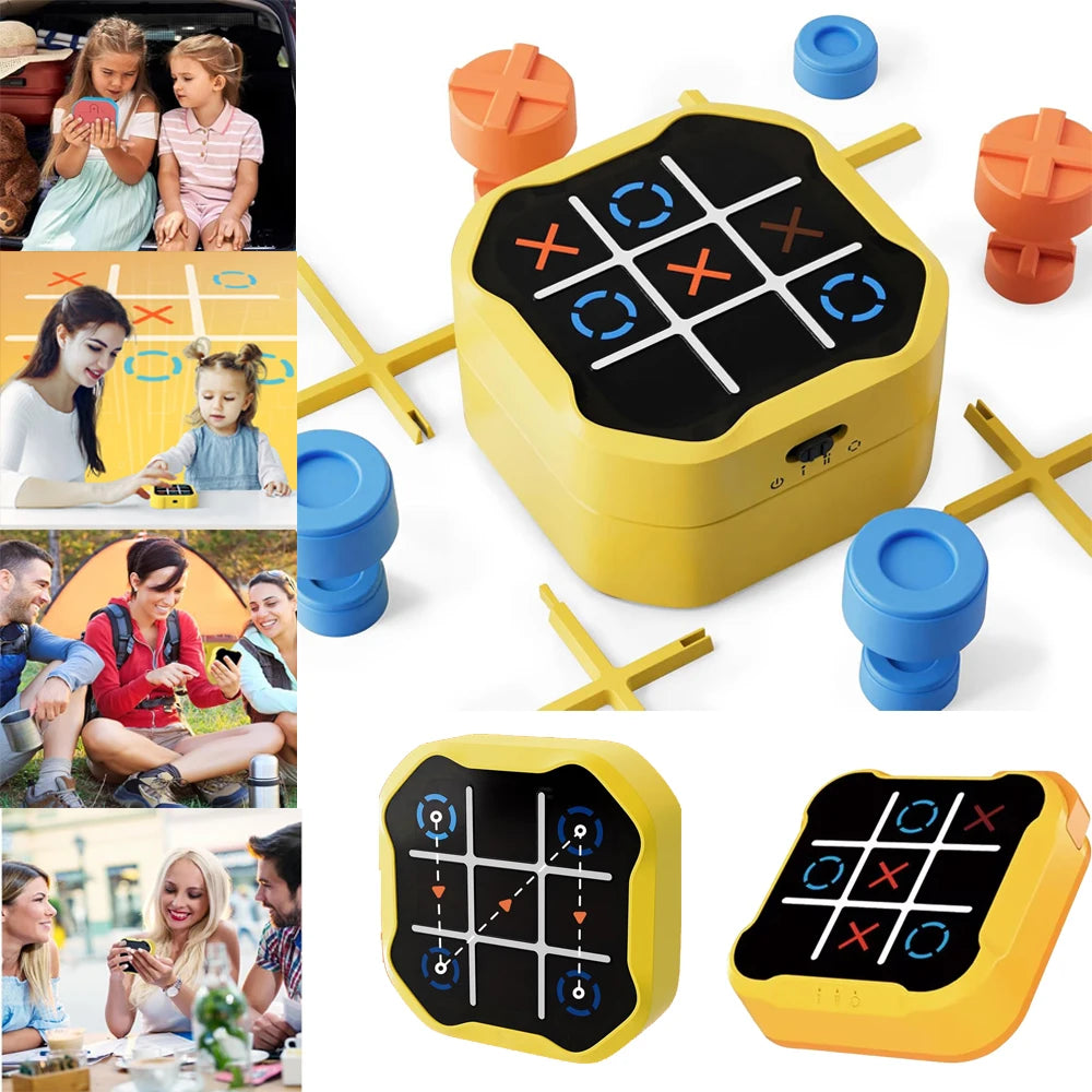 Tic-Tac-Toe Board Board Multifunctional Electronic Games Montessori Puzzle Table Game Chess Chess Set Portable for Adults Kids