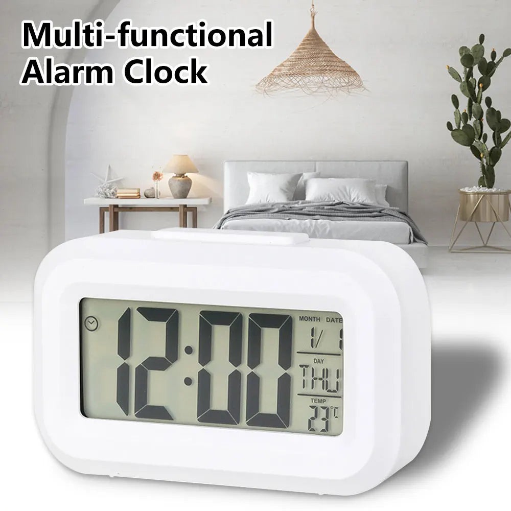 LED Digital Alarm Clock Electronic Digital Alarm Screen Desktop Clock For Home Office Backlight Snooze Data Calendar Desk Clocks