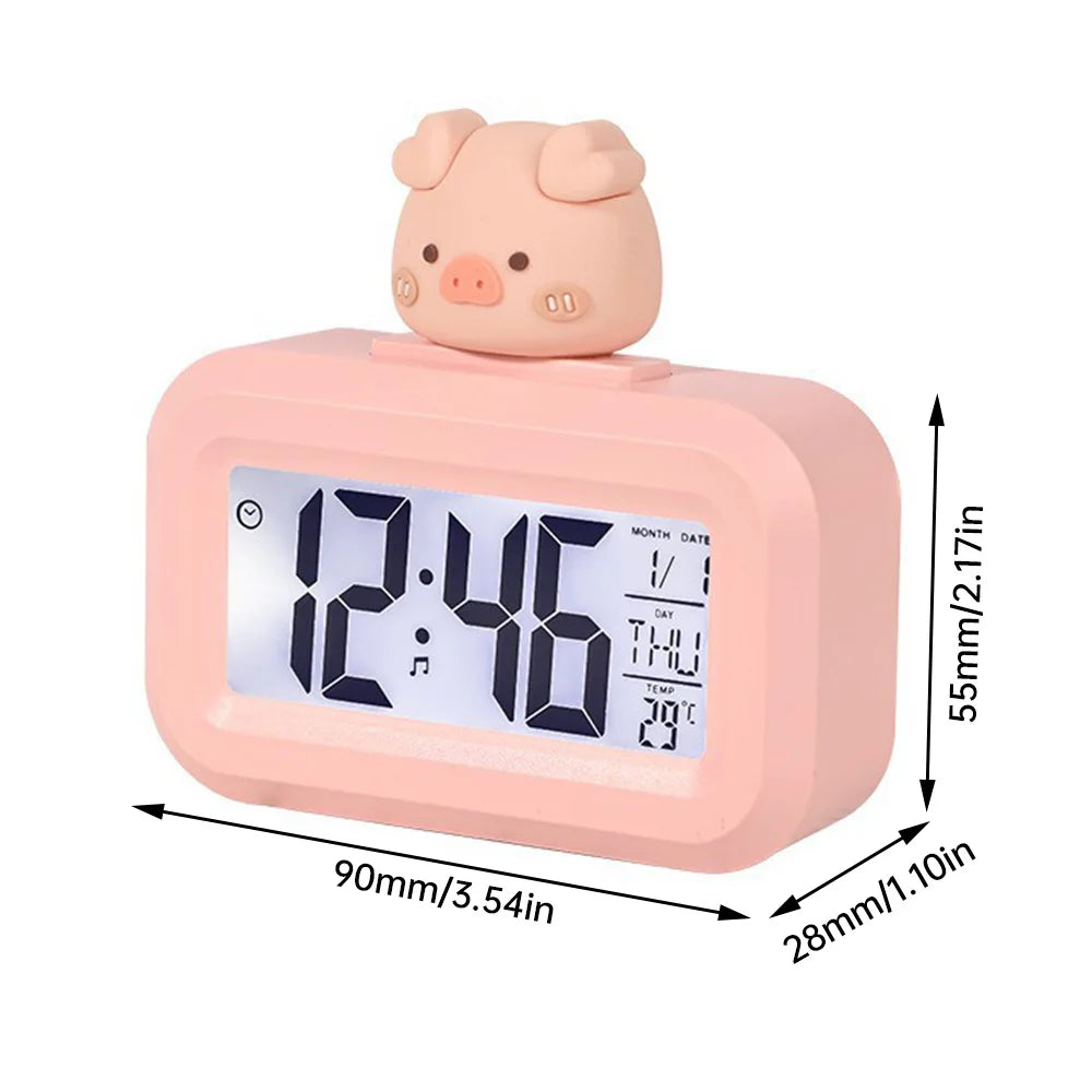 LED Digital Alarm Clock Date Week Temperature Display Electronic Table Clock Table Clock Battery Powered Snooze Clock Home Decor