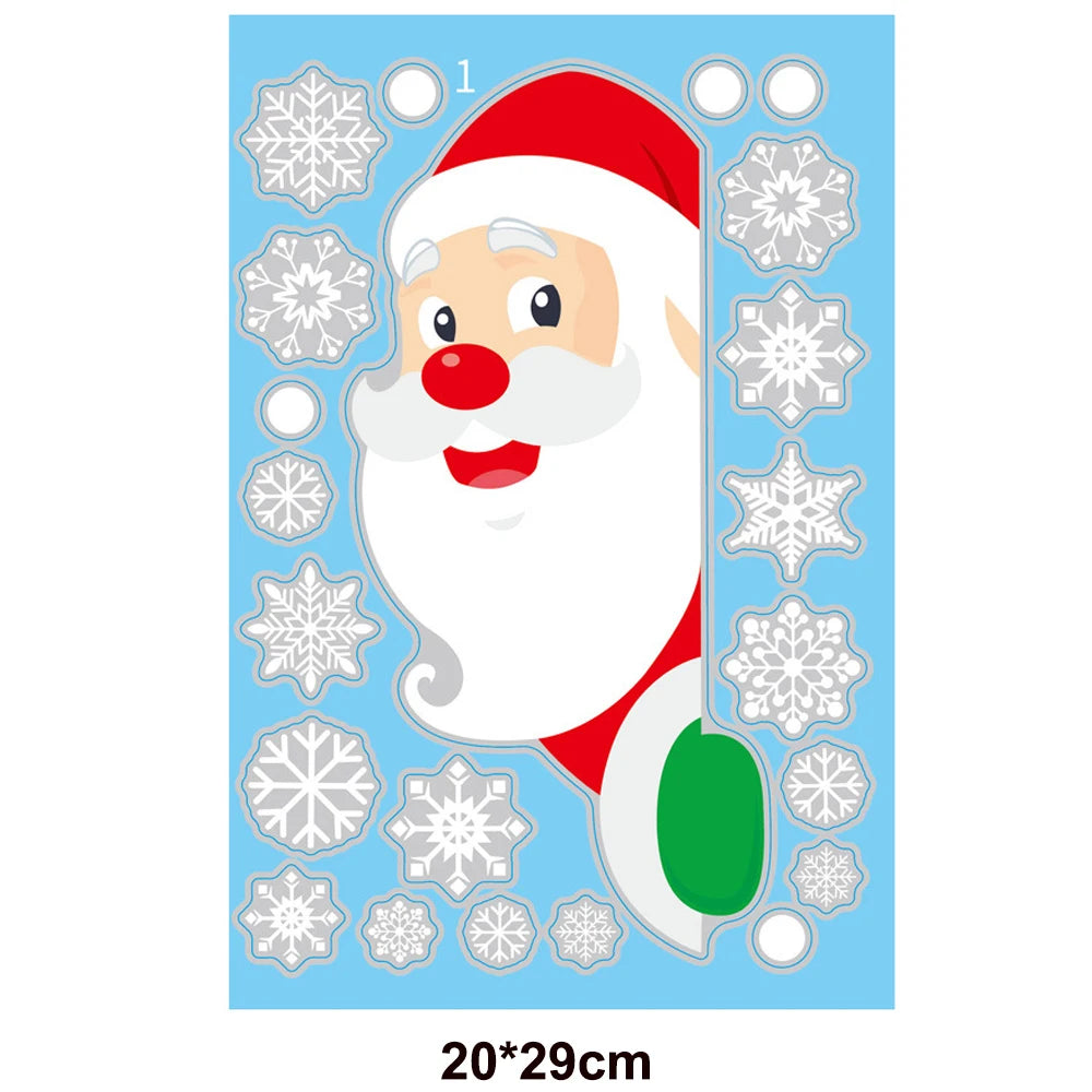 Christmas Window Clings Stickers Holiday Snowflake Santa Claus Reindeer Decals Xmas Decals Window Stickers Christmas Decorations