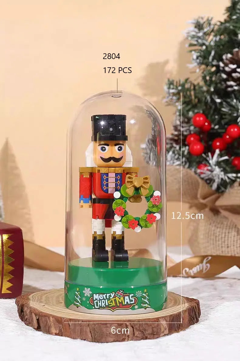 Retro Soldier Shaped Creative Miniature Building Block Model Christmas Home Ornament DIY Educational Kids Toys Holiday Gifts