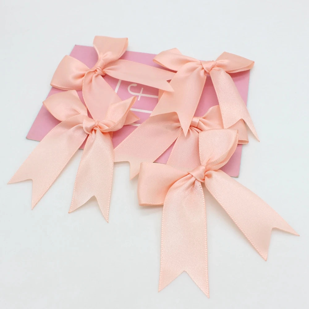 30pcs/lot 85mm ribbon bow craft bow pink white floral gift tie wedding decoration bow DIY birth party baking decoration