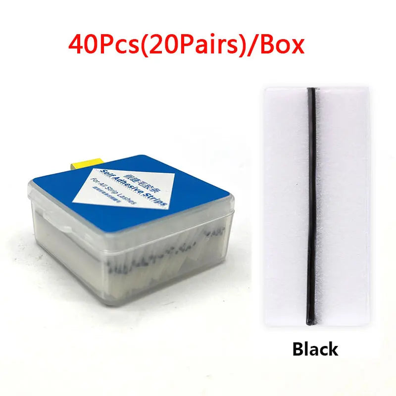 40 Pcs/Box Reusable Self-Adhesive Glue-Free Eyelash Glue Strip False Eyelashes Extension No Glue Eyelashes Hypoallergenic