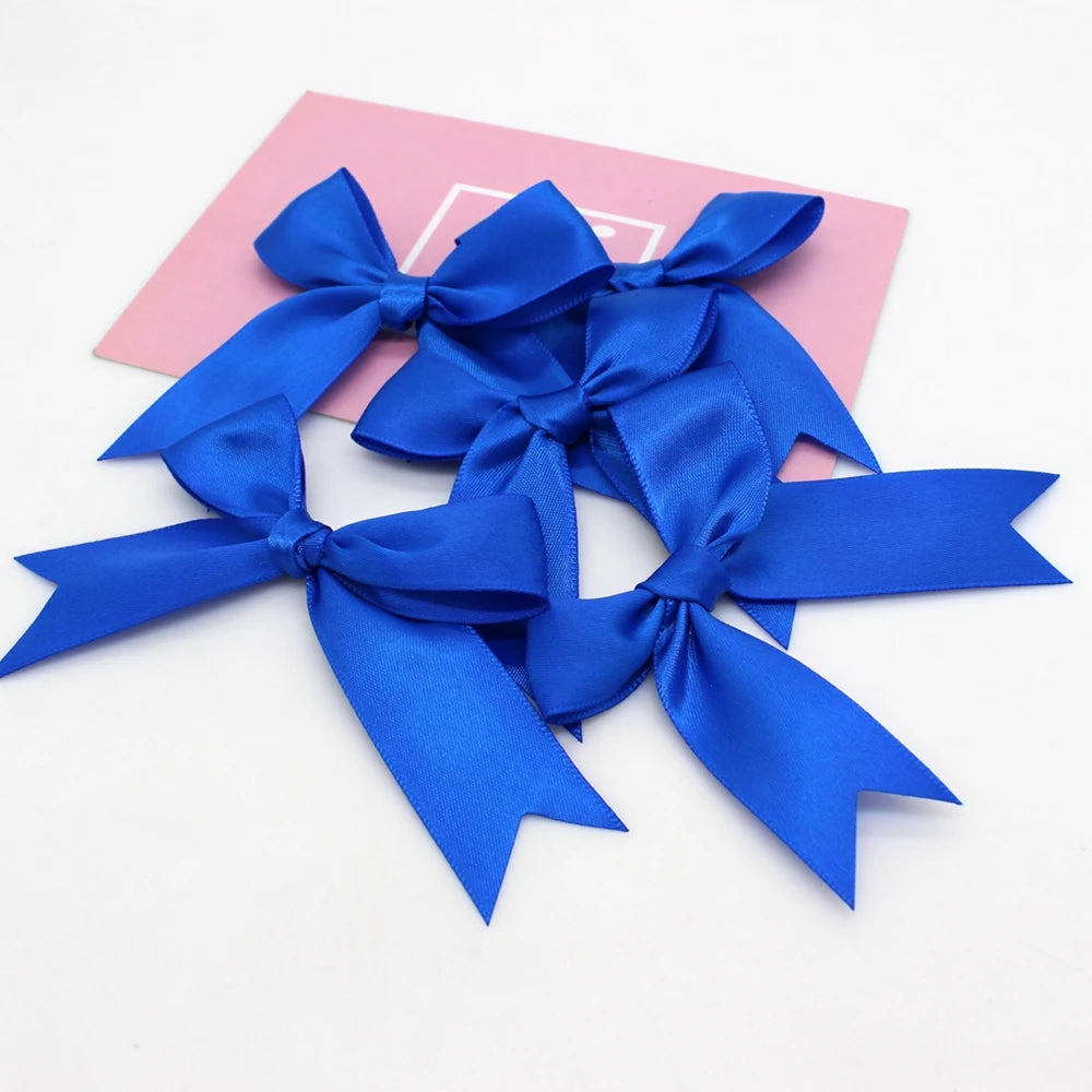 30pcs/lot 85mm ribbon bow craft bow pink white floral gift tie wedding decoration bow DIY birth party baking decoration