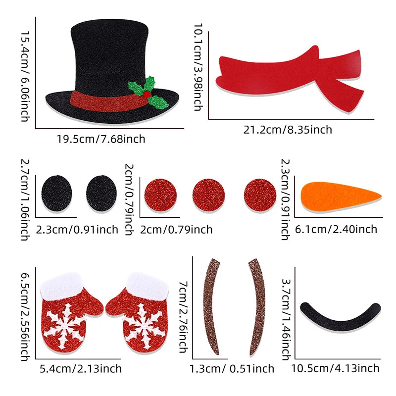 Christmas Door Stickers Decor Large Snowman Reindeer Santa Stickers for Refrigerator Wall Window Christmas Door Decorations