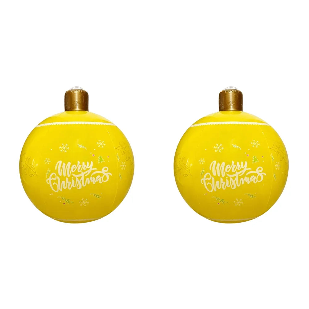 60cm Giant Inflatable Christmas Balls PVC Giant Big Large Balls Xmas Tree Decorations Toy Outdoor Xmas Holiday Yard Lawn Balls