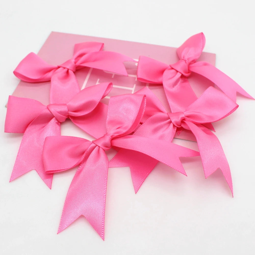 30pcs/lot 85mm ribbon bow craft bow pink white floral gift tie wedding decoration bow DIY birth party baking decoration