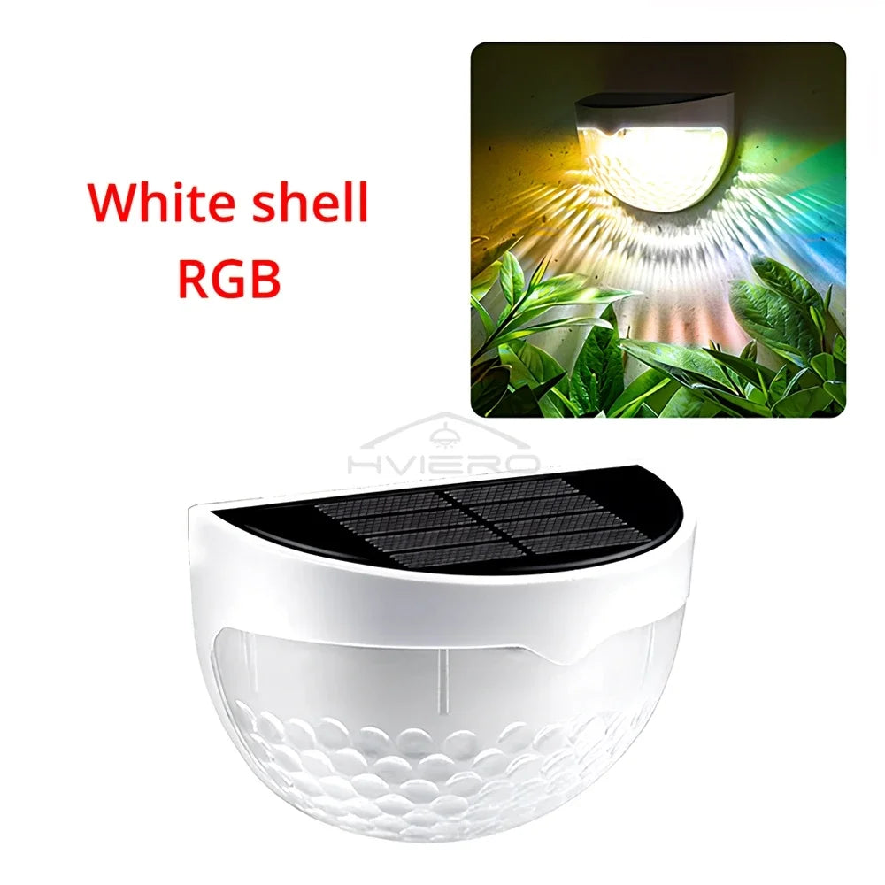 LED Solar Fence Lamp Outdoor Waterproof Wall Lights Corrugated Lights for Fence Terrace Garden Path Decorative Light Warm White