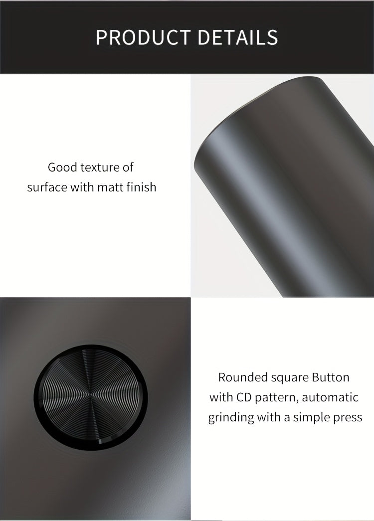 [1-Piece/2-Piece Option] Electric Salt & Pepper Grinder Set - Battery Powered (Batteries Not Included). Dual-Pack with Stand, Practical White LED Light. Adjustable Coarseness